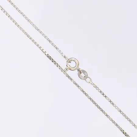 Kedja, Pansar, längd 39cm, bredd 1mm, svensk kontrollstämpel (före 1988), vitguld 18K Vikt: 3,6 g