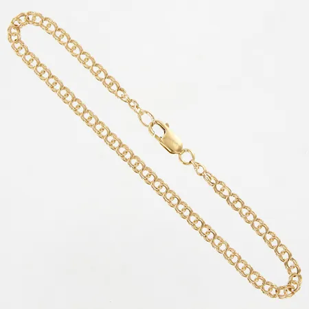 Armband Bismarck, ca 20,5cm, bredd ca 3,5mm, skevheter, 18K Vikt: 4,2 g