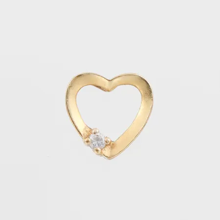 Hänge med sten, höjd ca 9 mm, 18k. Vikt: 0,6 g