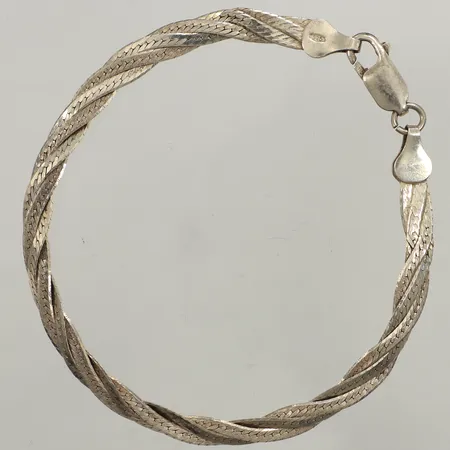 Armband, längd 19cm, bredd 4mm, defekt länk, silver 925/1000 Vikt: 5,4 g