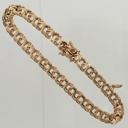 Armband Bismarck, längd 20½, bredd 6,8mm, ögla, Bg:S Guld Bernt Gottschalk, år 1967, 18K  Vikt: 17,4 g