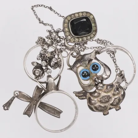 Diverse silver smycken, defekter, saknas stenar, skeva, 830-925/1000 silver Vikt: 19,4 g