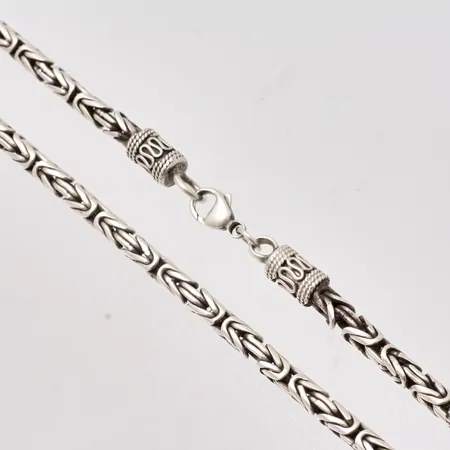 Kedja i silver, 53,5cm, Kejsarlänk, bredd 4,5mm, 925/1000, vikt 62,37g.