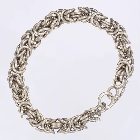 Armband Kejsarlänk svenska stämplar 1973, längd 20cm, bredd 8mm, silver 830/1000 Vikt: 48,4 g
