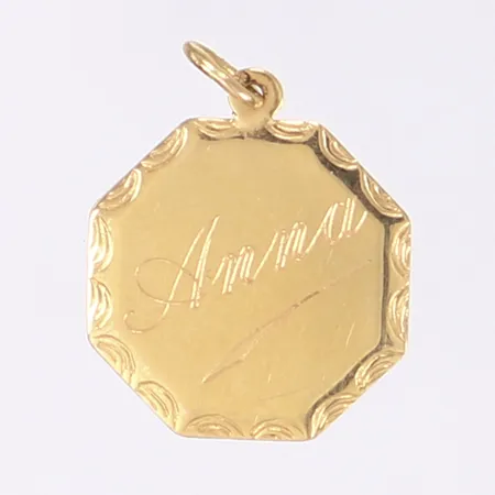 Hänge, Ø14mm, gravyr, 18K Vikt: 0,9 g