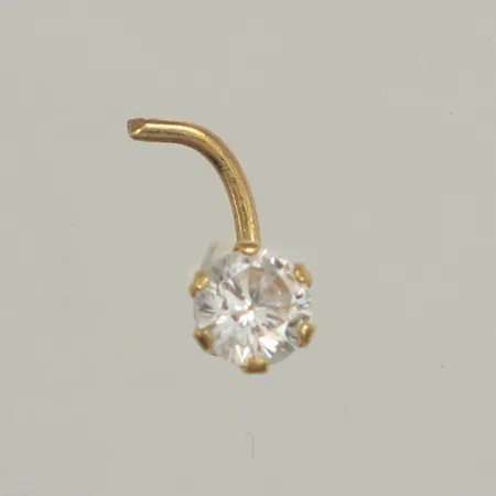 Näspiercing, vit sten, Ø 3,4mm, 18K Vikt: 0,1 g