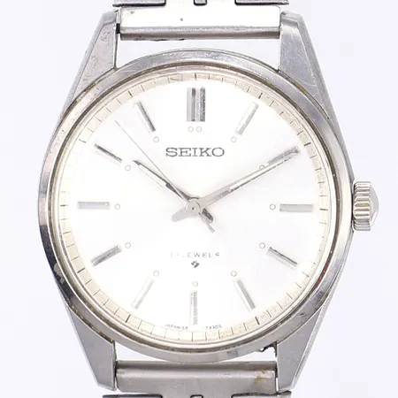 Herrur Seiko, Ø35mm, manuell, ref 66-7100-P, serienr 321272, slitage, stålarmband ej original, tickar men ej testad för tidshållning