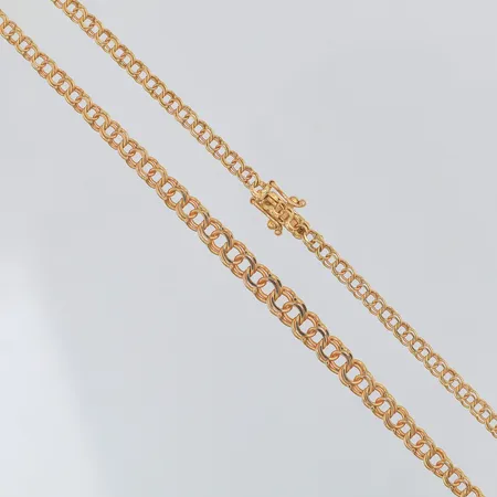 Collier, doserad Bismarck, 45cm, bredd 3-5mm, Svedbom år 1994, 18K Vikt: 8,7 g