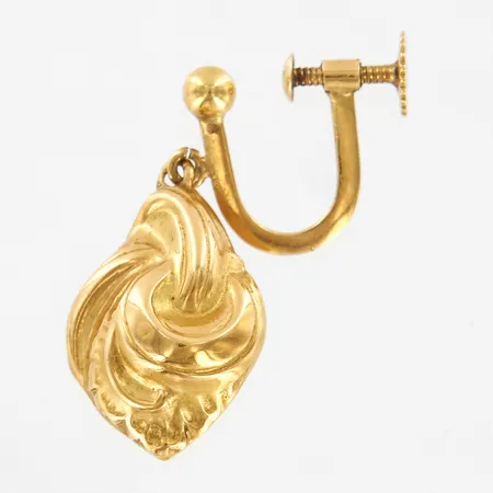 Ett udda örhänge, med skruvlås, 22mm, 18K Vikt: 1,5 g