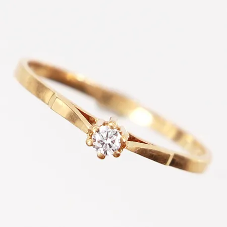 Ring med diamant 1x0,05ct, stl 17¼, bredd: 1,5-3,5mm, 18K Vikt: 1,3 g