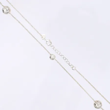Halskedja med dekor av kulor, längd 43,5cm, bredd 1-8mm, GHA/Guldfynd, silver 925/1000 Vikt: 5,5 g