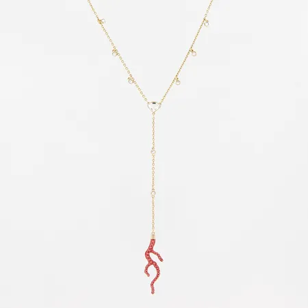 Collier med stenar, Swarovski, 38-43cm, hängdel 11cm, metall, originaletui