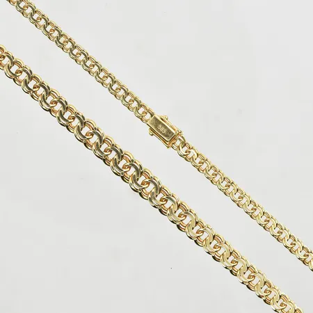 Collier Bismarck, doserad, bredd 5-8 mm, längd 43 cm, 14K. Vikt: 20,4 g