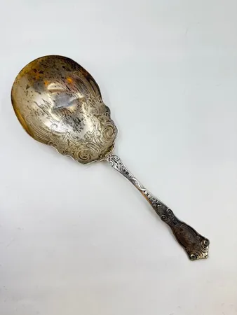 Potatissked, längd 23,5 cm, silver 925/1000.   Vikt: 84,4 g