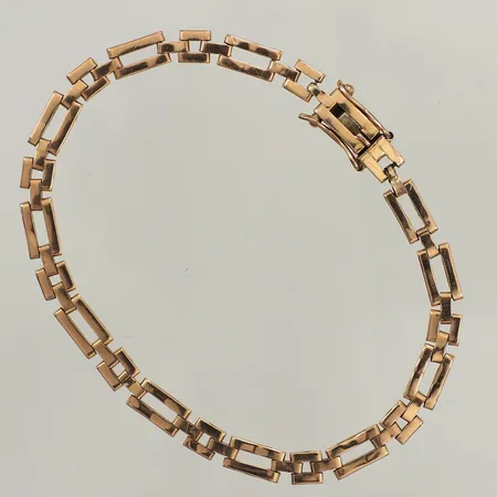 Armband, längd 18,5cm, bredd 4,7mm, skadat, defekt, 18K Vikt: 8,9 g