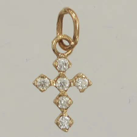 Hänge vita stenar, längd 20mm, bredd 8,4mm, 14K Vikt: 0,6 g