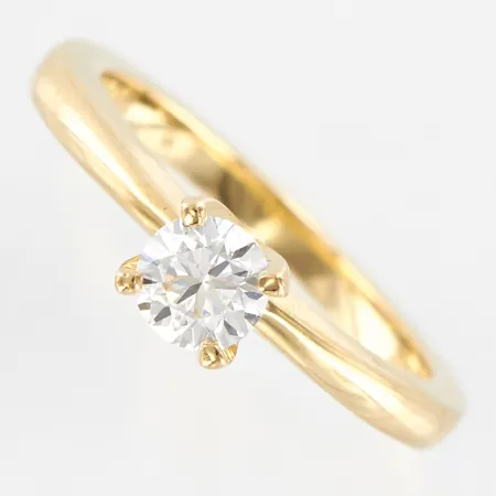 Ring med diamant 0,50ct H/SI, GHA, stl 17, skenans bredd ca 2mm, 18K Vikt: 4,5 g