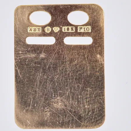 Id-bricka, gravyr, 23x16mm, 18K Vikt: 1,6 g