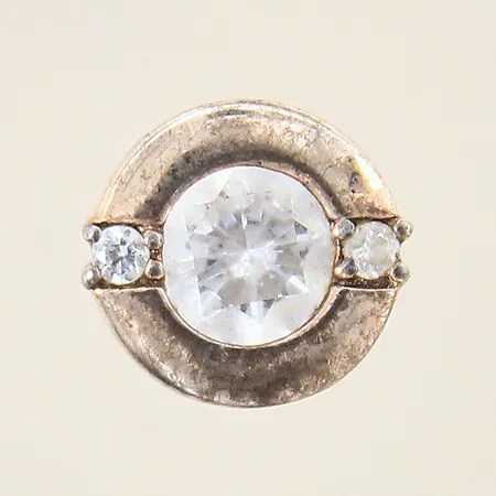 Hänge med vita stenar, Ø9mm, silver 925/1000 Vikt: 1,3 g