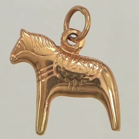 Hänge Dalahäst, längd 20mm, bredd 16,2mm, 18K  Vikt: 1,5 g