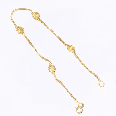 Armband med kuldekor, längd 17,5cm, bredd 1-5mm, 21K Vikt: 3 g
