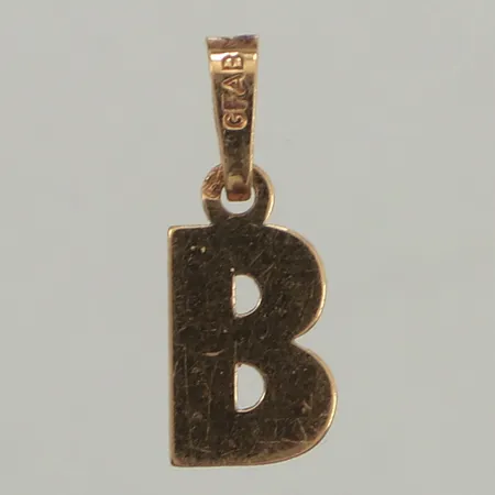 Hänge B, längd 15mm, bredd 5,8mm, 18K  Vikt: 0,5 g