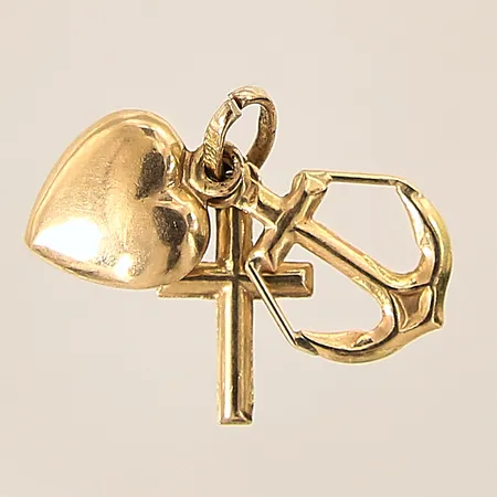 Hänge, tro, hopp och kärlek, 16x10mm, 18K  Vikt: 1,2 g
