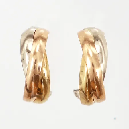 Ett par örhängen, 10mm, udda stoppar, 18K Vikt: 0,8 g