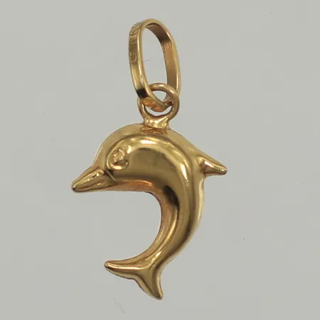 Hänge Delfin, längd 15mm, bredd 7,8mm, 18K  Vikt: 0,4 g
