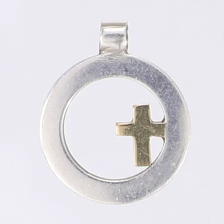 Hänge med förgyllt kors, Ø20mm, silver 925/1000 Vikt: 3,8 g