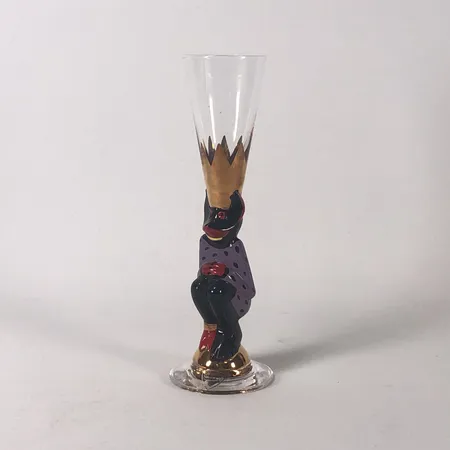 Snapsglas, "Djävul", Gunnar Cyrén, Orrefors, 1999, ur Nobel-serien, signerat GC/CH och etikettmärkt, obetydlig repa, höjd 16cm
