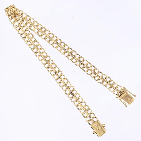 Armband X-länk, längd 21cm, bredd 7mm, 18K  Vikt: 12,4 g