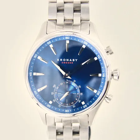 Herrur Kronaby, stål, quartz, ref-nr: A1000-3103, serie-nr: 180875512D, Ø41mm, stållänk, safirglas, box, batteribyte krävs, inga övriga tillbehör