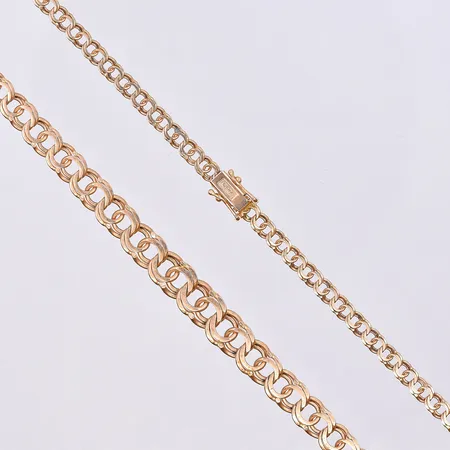 Collier Bismarck, doserad, bredd 4-8 mm, längd 43,5 cm, 18K. Vikt: 20 g