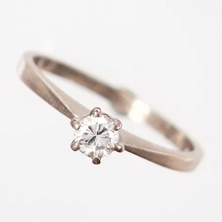 Ring vitguld med diamant 1x0,24ct, stl 17¼, bredd: 1,5-4,5mm, CESON, 18K Vikt: 2,4 g