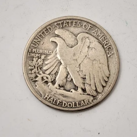 Mynt, half dollar, år 1937, USA, Ø30,46mm, 900/1000, vikt 12,22g.