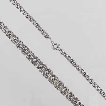 Collier, doserad Bismarck, 45cm, bredd 3,7-8mm, 835/1000 silver Vikt: 15,6 g