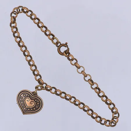 Armband, Kalevala, hjärta, 19cm, brons