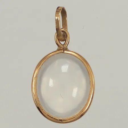Hänge vit sten, längd 12,8mm, bredd 10,8mm 18K Vikt: 1,2 g
