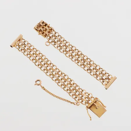 Klockarmband, längd ca 8+7.5 cm, 18k.