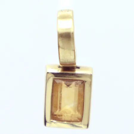 Hänge brun sten, 1,8cm, 14k  Vikt: 2,4 g