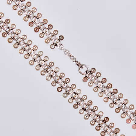 Collier, längd: ca 37,5-39cm, bredd: ca 12mm, 830/1000 silver  Vikt: 24,4 g