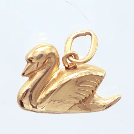 Hänge, svan, 1,5cm,  18k  Vikt: 0,6 g