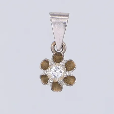 Hänge, diamant ca 0,05ct, 10mm, vitguld, Mjölby, 18K Vikt: 0,5 g