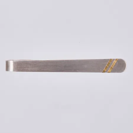 Slipshållare, längd: ca 5,5cm, bredd: ca 7mm, ASL, Åkes Guldsmide Åke Abrahamsson, Göteborg, år 1990, med förgylld detalj, 830/1000 silver  Vikt: 5,1 g