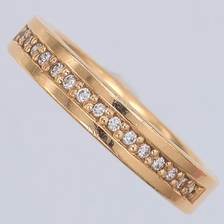 Ring, diamanter ca 0,15ctv enligt gravyr, stl 17, Schalin, 18K Vikt: 6 g