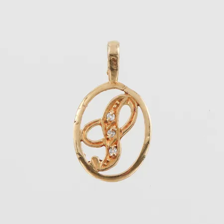 Hänge med stenar, höjd ca 21.7 mm, 18k. Vikt: 0,8 g