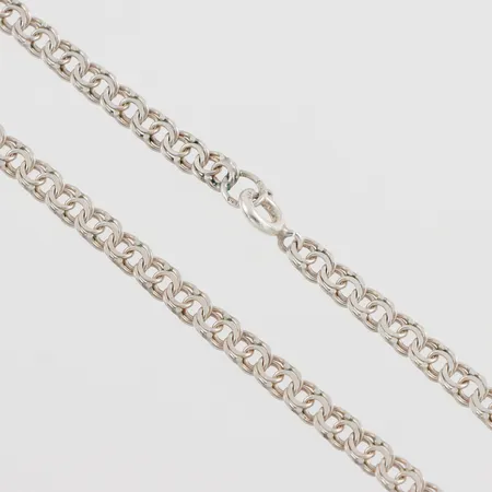 Collier Bismarck, längd ca 43 cm, bredd ca 4.5 mm, silver. Vikt: 11,2 g