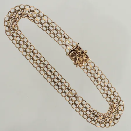 Armband X-länk, längd 20cm, bredd 8,4mm, skev länk, saknar låsåtta,  18K  Vikt: 7,9 g