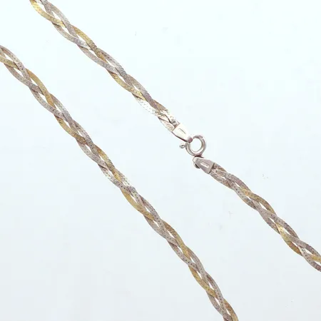 Collier flätat, silver 925/1000, 40cm  Vikt: 6,4 g